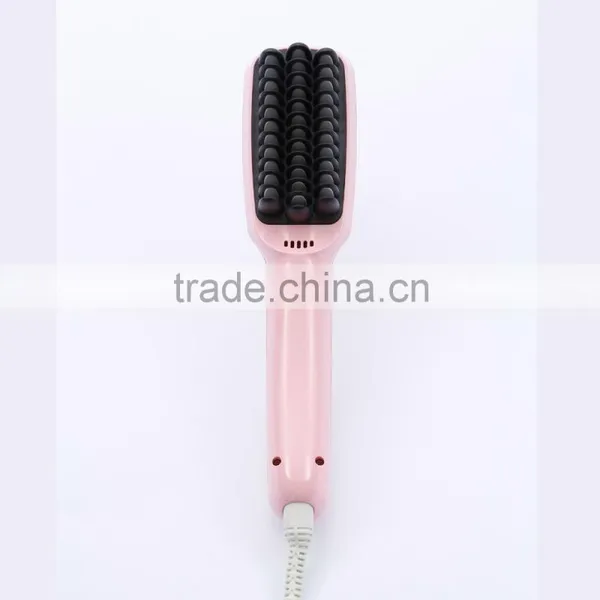 2 In 1 LCD PTC Heating + Ionic Electric Fast Hair Straightener Brush Hair Straightener Comb Straightening Brush