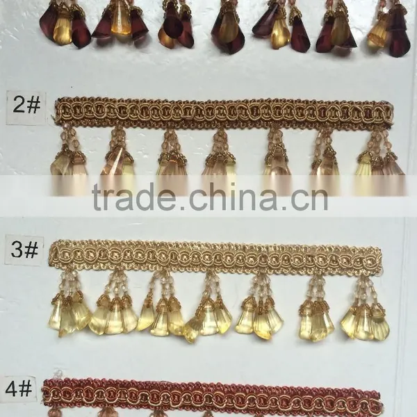 [YZLACE] Tassels Lace Curtains Wholesale 10080
