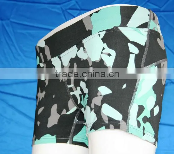 AOP Polyester/Elastane Quick Dry Ladies Short Pants photo-3