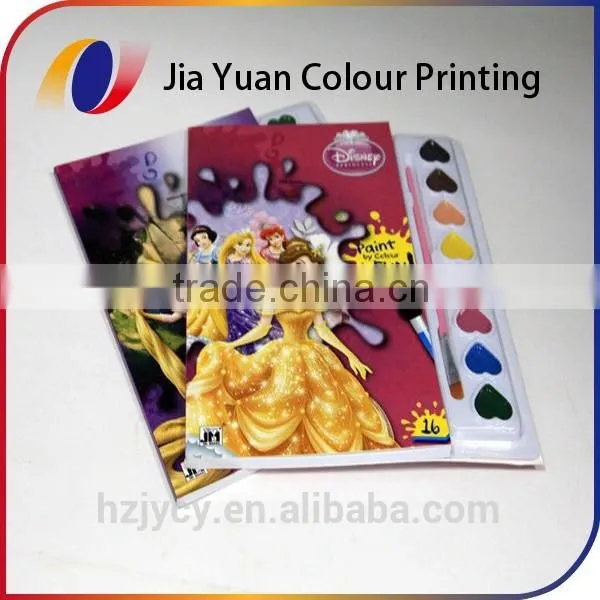 Hardback Perfect Bound Coloring Book Printing Services With Water Colour Brush