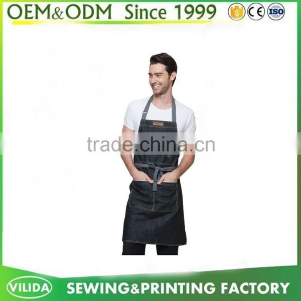 Wholesale 2016 Latest Cotton Denim Adult Home Kitchen Apron For Sale photo-6