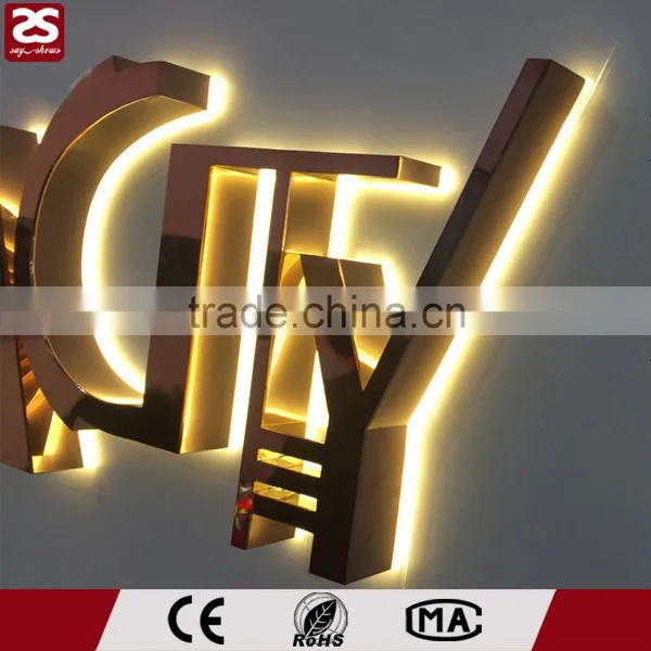 Factory Direct Sale Stainless Steel Backlit Led Logo Sign photo-2