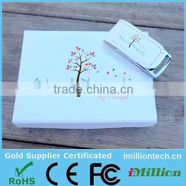 Promotional Gift Usb,custom Metal PU Leather Usb Flash Drive 32gb Pendrive photo-3