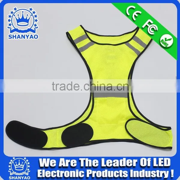 High Visibility Custom Reflective Yellow Flashing Led Safety Vest photo-4