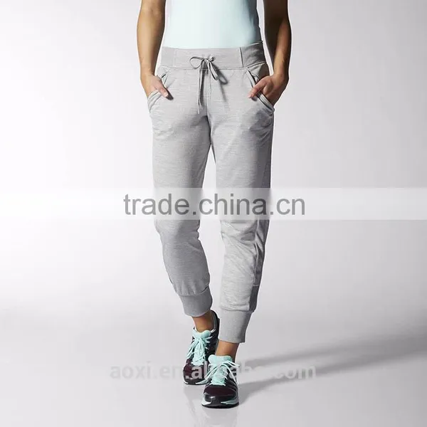 Hot Sale Polyester French Terry Zipper Pockets Sportswear Fitness Women Running Pants photo-2