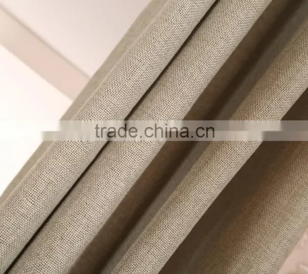 Simple Plain Linen Eyelet Curtain for Home Hotel Cafe Office