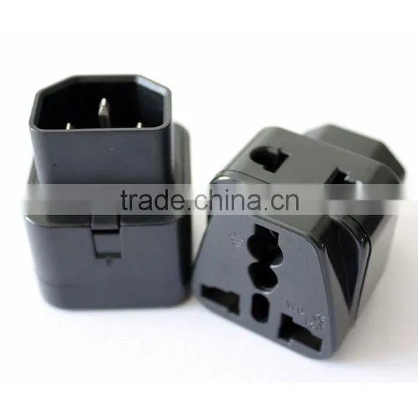 Plug With Socket Type Double Adapter Plug Universal to IEC C14 Male Plug Adapter Converter CE