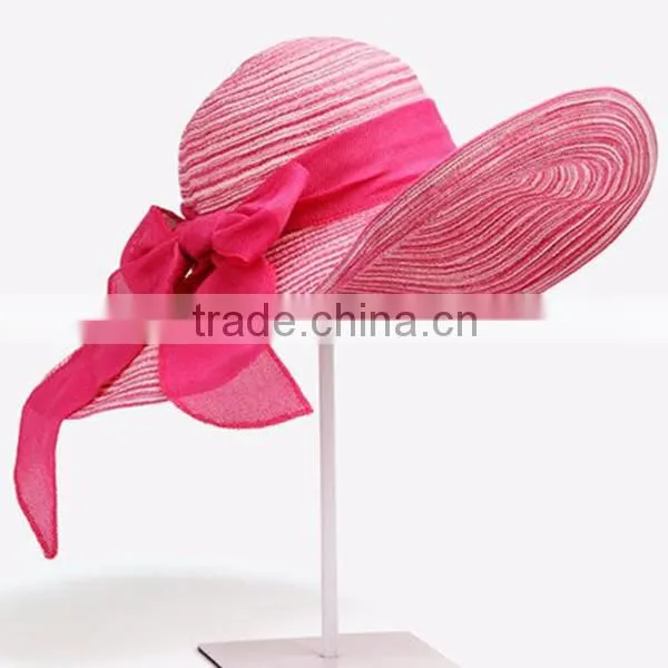 High Quality Summer Beach Wide Brim Lady's Vacation Adjustable Floppy Hat photo-6