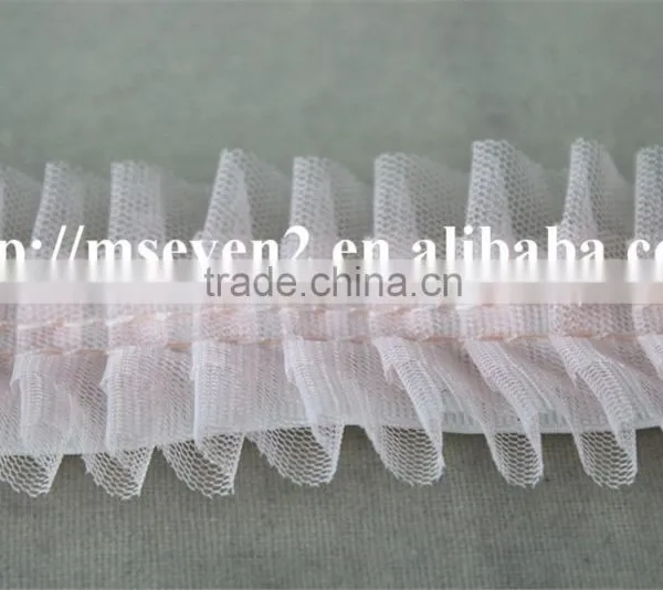 Good Price Pink Color Net Embroidery Lace Trim Cotton Lace Trim Wholesale photo-3