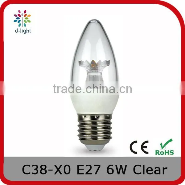 C37 DIM 500LM 6W 50WE E27 CHANDELIER TRANSPARENTS BULB WITH UL TECHNOLOGY photo-1