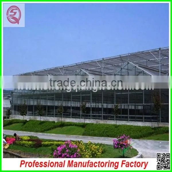 Super Size Muti-tunnel SQ-16.0 Glass Green House With Heating System and Cooling System photo-5