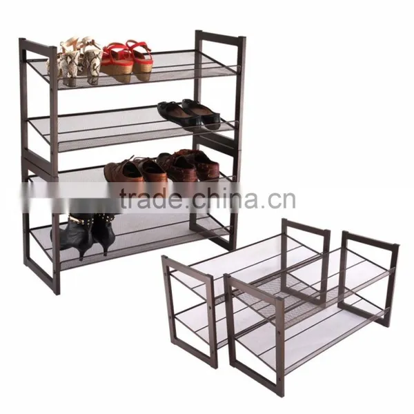 Vivinature Shoes Storage Rack, Shoes Rack With Mesh Metal Style photo-3