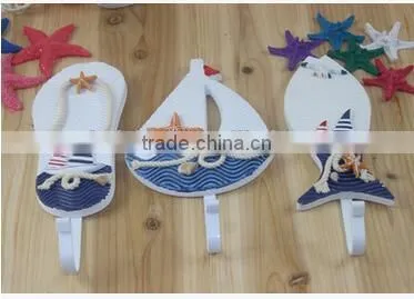 CY081 Mediterranean Style Anchors Fish Slipper Boat Shaped Wall Hooks Living Room Hanging Decoration Nautical Decor photo-4