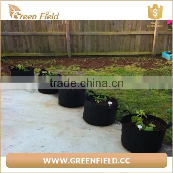 Round Felt Grow Bag Garden Black Felt Round Planters With Handles photo-5