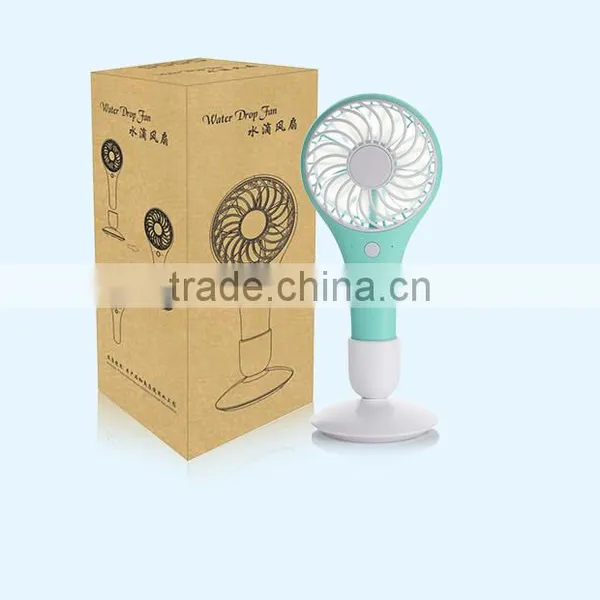Creative USB Charge Handheld Air Fan, Mini Desktop Water Drop Fan For Student photo-6