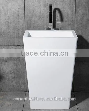 Acrylic Solid Surface Corian New Design Hote Bathroom Basin Stand photo-3
