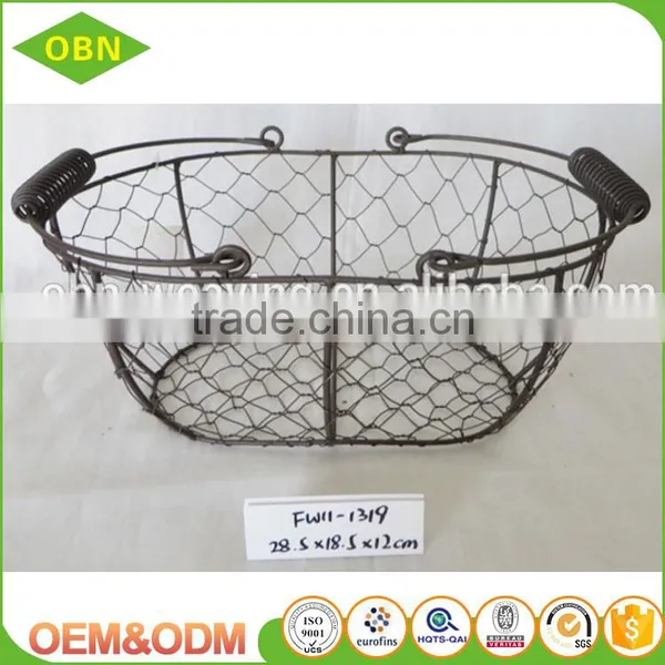 Handmade Small Chicken Wire Basket Wholesale With Handle photo-3