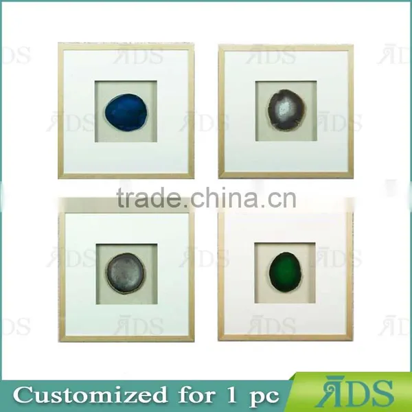Framed Handmade Agate Shadow Box Wall Decor