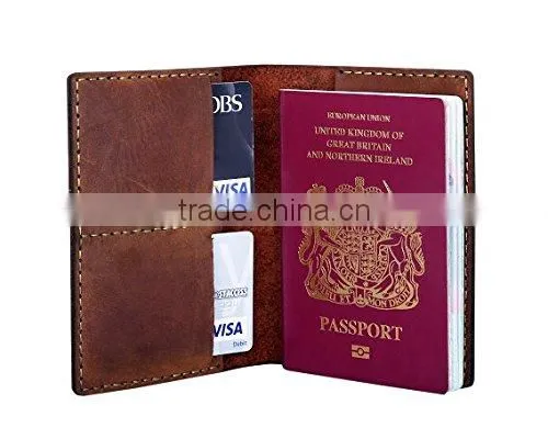 Cheap OEM Genuine Leather RFID Blocking Passport Holder photo-3
