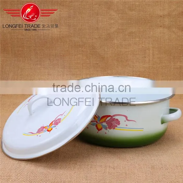 Competitive Price Enamel Drum Shape Cooking Pot Enamel Cassrole photo-3