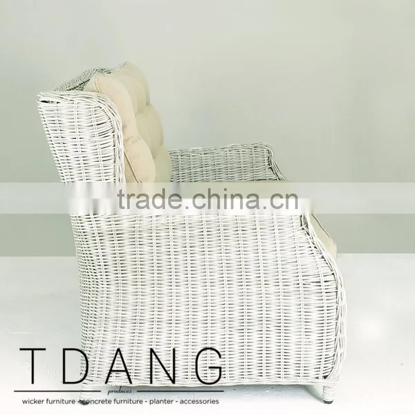 Driago Wicker Sofa- Outdoor Rattan Bench- Grey Wicker Bench photo-3