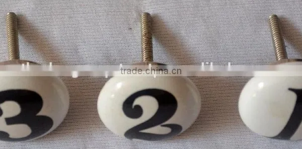 Newest Design Hand Painted Numeric Door Knobs Set Of 3 photo-2
