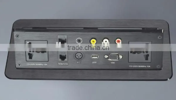 Desktop Hidden Pop up Socket Box for Conference Table With VGA / Telephone/ AV / USB / HDMI Connector