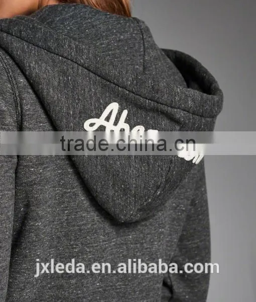 OEM 2016 High Quality in Printinm Wholesale Hemp Gray Full Zipper Fleece Jacket photo-3
