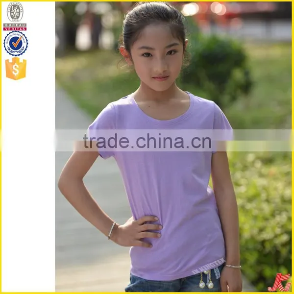 China Manufacturers Pure Color High Quality Fancy Kids T-shirt photo-3