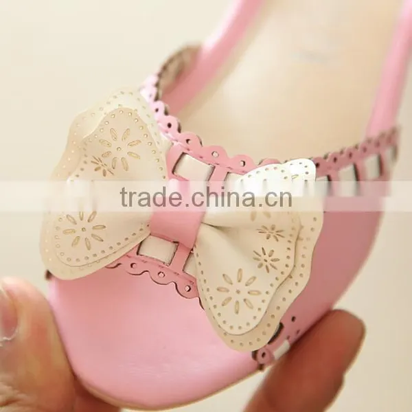 Zm35399a China Wholesale Leather Sandals Korean Childrens Bowknot Shoes photo-4