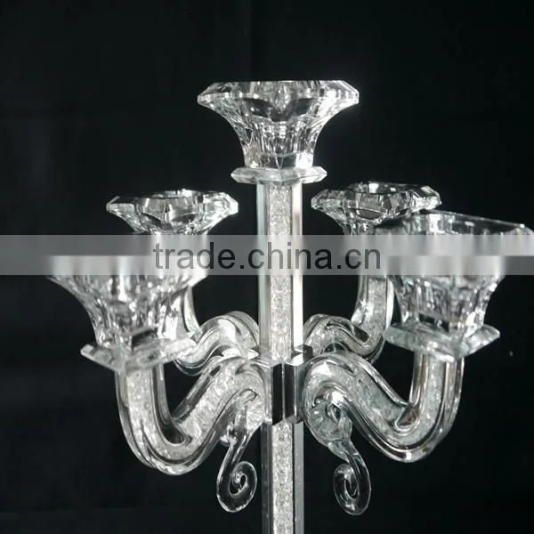 Handmade Modern 5 Head Crystal Candle Holders For Christams Holidays Home Decorative photo-6