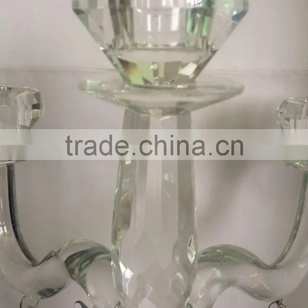 Wholesale Cheap Tall Crystal Glass Candelabra Crystal Candle Holder for Centerpieces Wedding photo-5