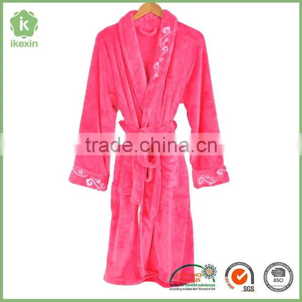 Luxurious Flannel Satin Men Brushed Hemmed Bathrobe Set photo-5
