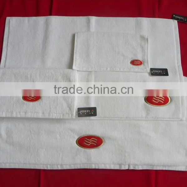 Wholesale Luxury 100 Cotton Crowne Plaza Hotel White Bath Hand Face Towel Dobby Bath Towels With Customized Embroidery Logo photo-2