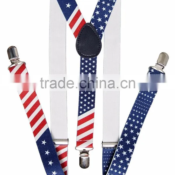 Men Women America USA Flag Braces Bowtie Set Adult Bow Tie & Suspender Set photo-5
