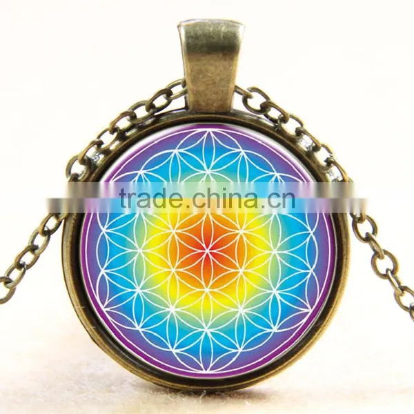 XP-TGN-LT-119 Wholesale Fashion Jewelry Time Gemstone Antique Gem Life Tree Pendant Glass Cabochon Necklace For Ladies photo-2