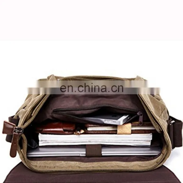 Vintage Canvas Laptop Messenger Business Bag photo-4