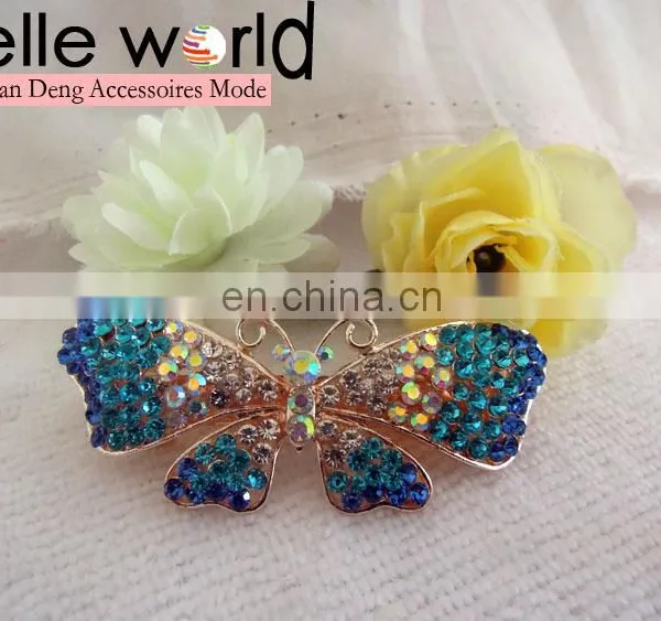 3 Designs Women's Rhinestone Butterfly Barrette Clip photo-2