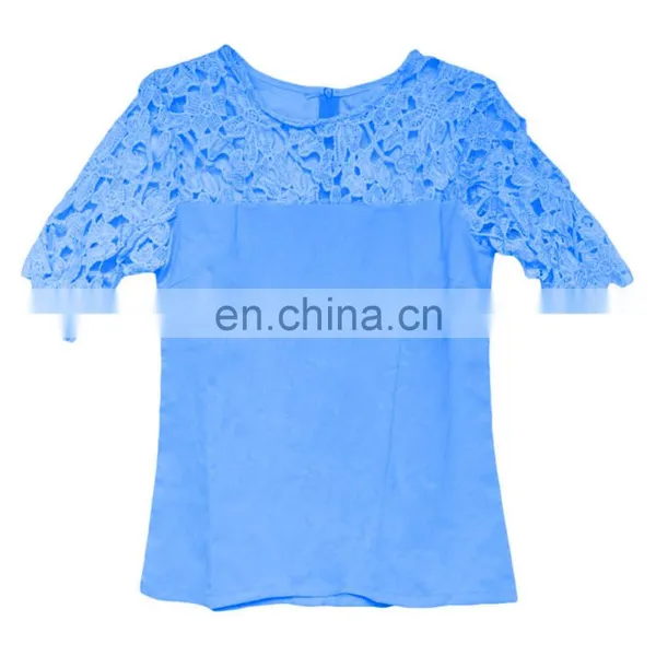 Women Hollow Out Patchwork Lace Blouse Blouse Base Lady Short Sleeve Shirts Hook Flower Blouses Plus Size Tops photo-6