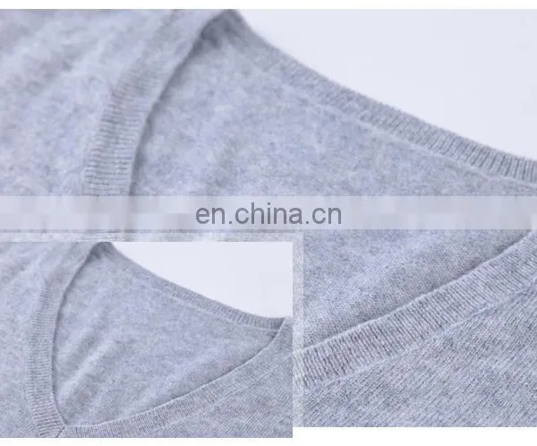 Good Quality Fashion Slim Fit v Neck Custom Knitted Pure Color Womens Pullover 100% Cashmere Sweater Factory photo-6