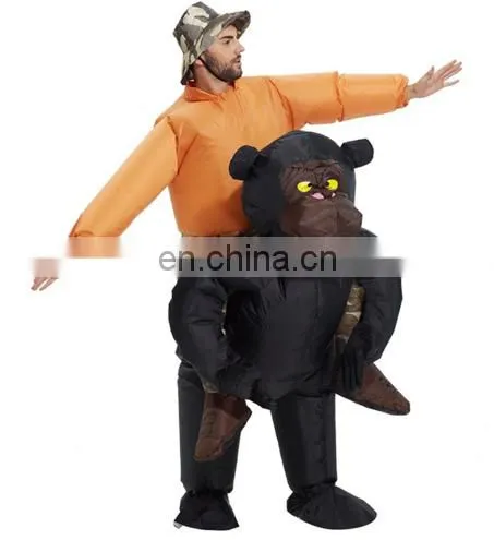 Inflatable Gorilla Costume Ride On Funny Halloween Dress for Adults photo-4