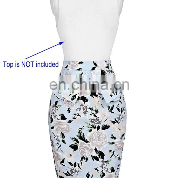 Grace Karin Occident Sexy Women Hips Wrapped Short Vintage Retro Cotton Flower Pattern Skirt CL008928-6 photo-2