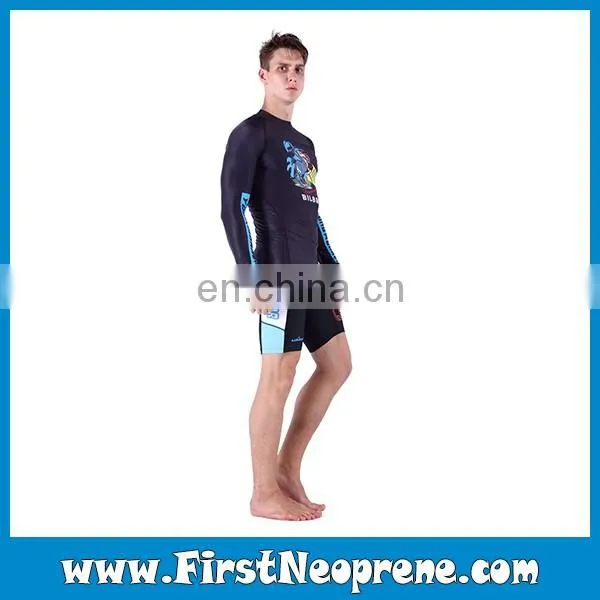Black Carton Printing Men Style Long Sleeve Rashguards photo-6