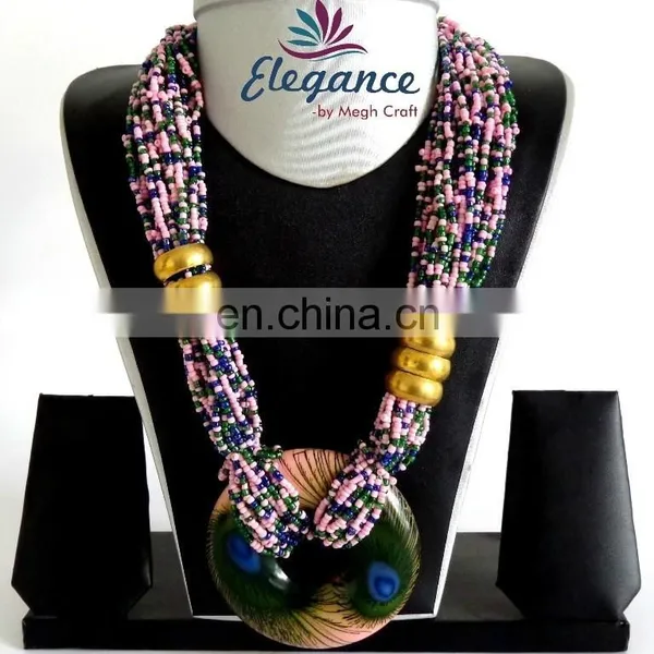 Fashion Costume Imitation Artificial Jewelry-Indian Handmade Beaded Jewelry-party Wear Jewelry-Beaded Necklace Jewelry photo-3