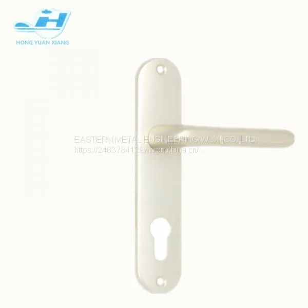 Normal Style Round Corner Plate Aluminum Door Handle With Cylinder Hole Mortise Door Lever Handle Hot Sales Door Lock Handle photo-3