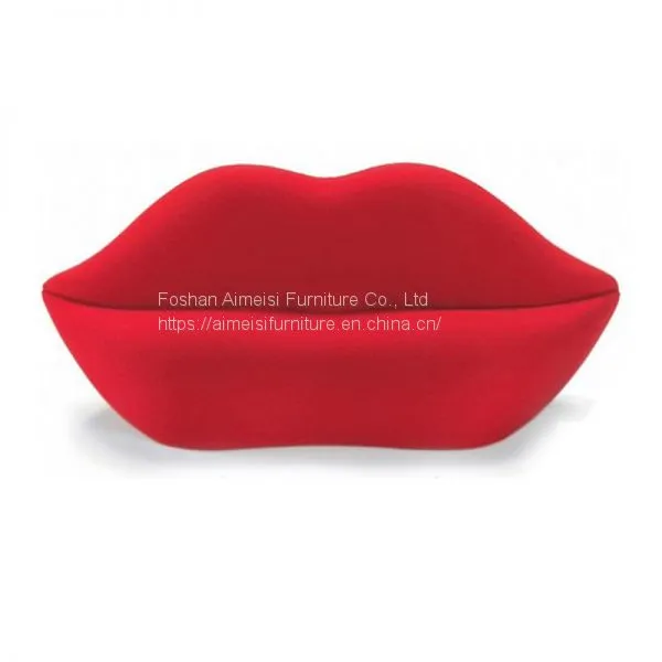 Modern Home Furniture Living Room Lip Shaped Sexy Red Lip Sofa photo-2
