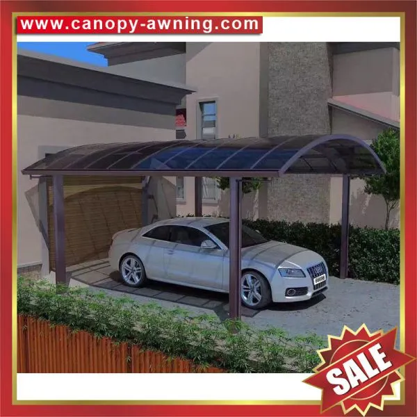 Hot Sale Aluminium Aluminum Alu Polycarbonate pc Parking Double Cars Canopy Carport Shelter Cover China photo-3