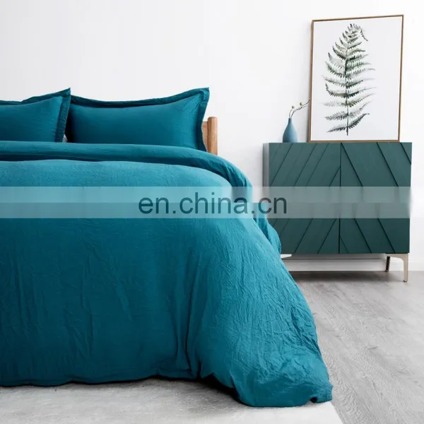 Top Sale Modern Trend Soft Fade Resistance Water Wash Cotton Duvet Cover Set photo-3