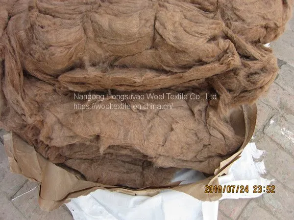Brown Color Good Wear Resistance Pure Alpaca Wool Fiber Raw Camel Hair photo-5