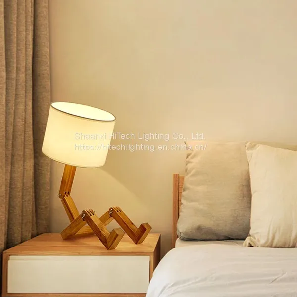 Table Lamp Solid Wood Storage Bedroom Bedside Table Light Folding Nordic Read Lights for Home Decoration Kids Desktop Desk Lamp photo-2